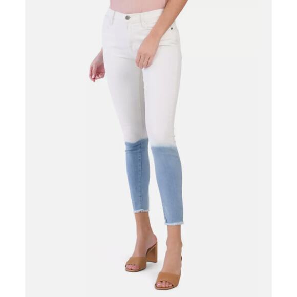 FRAME DENIM Le High Skinny Dip Dyed Frayed Cut Off Jeans Waters Size 26 - Picture 1 of 12